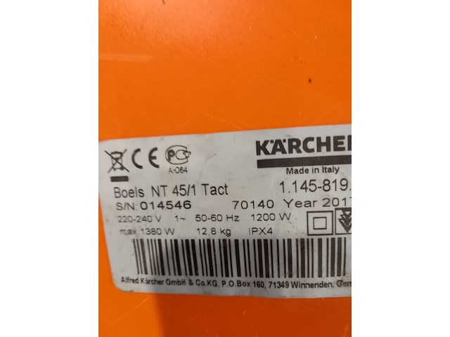 Stof-/waterzuiger - 45l - 230v, kärcher, nt45/1 tact, 2017 - afbeelding 5 van  5