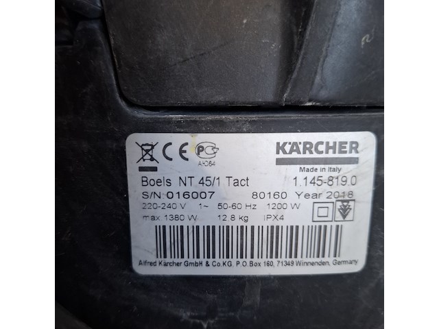 Stof-/waterzuiger - 45l - 230v kärcher, nt45/1 tact, bouwjaar 2018 - afbeelding 4 van  4