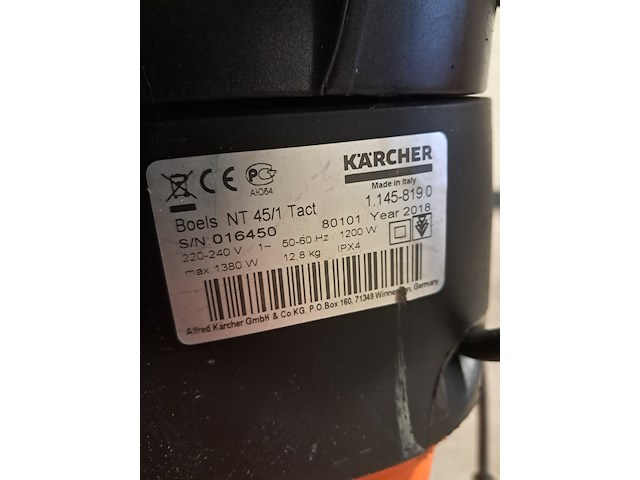 Stof-/waterzuiger - 45l - 230v kärcher, nt45/1 tact, bouwjaar 2019 - afbeelding 2 van  11