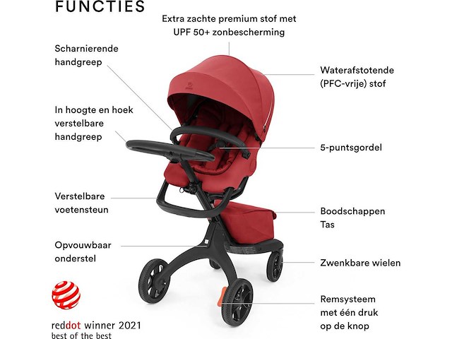 Stokke - xplory x ruby red - kinderwagen - afbeelding 3 van  5