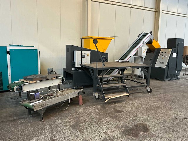 Stokkermill recyclinginstallatie ps600 & k140 flexi (2021–2022) – complete lijn met magnetische transportbanden en zeef – ±496 draaiuren - afbeelding 1 van  56