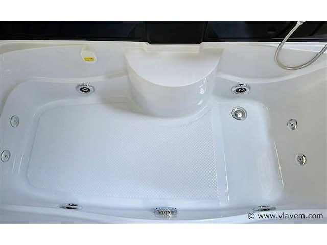 Stoomcabine met massagebad - rechthoekig - wit bad met zwarte cabine 170x85x220 cm - afbeelding 4 van  5