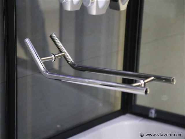 Stoomcabine met massagebad - rechthoekig - wit bad met zwarte cabine 170x85x225 cm - afbeelding 6 van  10