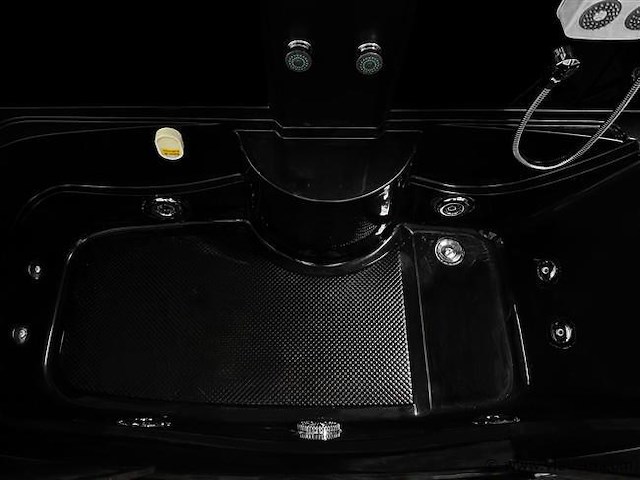 Stoomcabine met massagebad - rechthoekig - zwart bad met zwarte cabine 170x85x220 cm - afbeelding 3 van  4