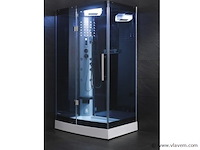 Stoomcabine rechthoekig - zwarte cabine met witte bodemplaat 120x90x215 cm - afbeelding 2 van  3