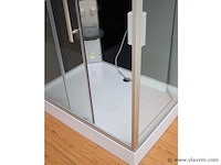 Stoomcabine rechthoekig - zwarte cabine met witte bodemplaat 130x95x230 cm - afbeelding 2 van  5