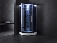 Stoomcabine vonato, halvo massagepro, zwart met witte bodemplaat - afbeelding 1 van  2