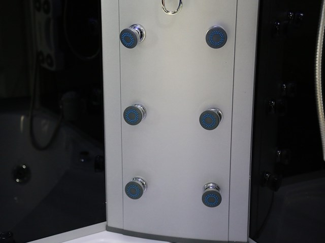 Stoomcabine vonato, halvo thermolux, zwarte cabine, wit bad - afbeelding 9 van  10