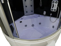 Stoomcabine vonato, met massagejets, zwarte cabine, wit bad - afbeelding 4 van  10