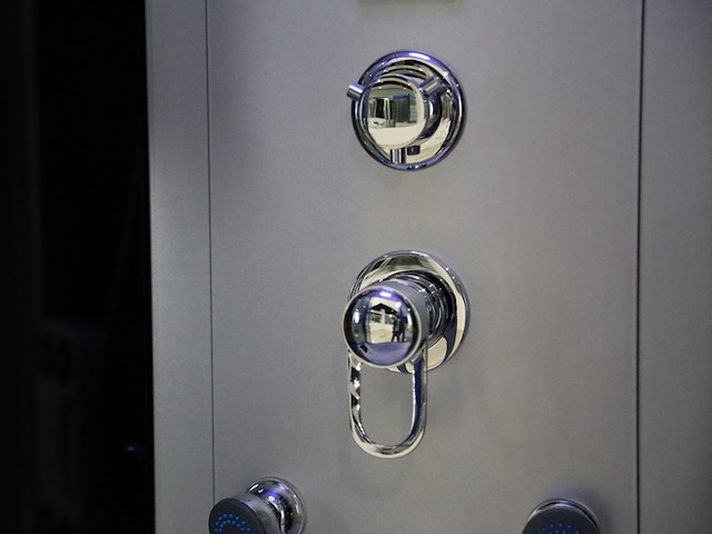 Stoomcabine vonato, met massagejets, zwarte cabine, wit bad - afbeelding 8 van  10