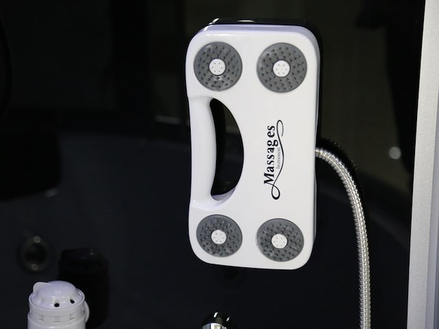 Stoomcabine vonato, met massagejets, zwarte cabine, wit bad - afbeelding 10 van  10