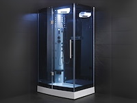 Stoomcabine vonato, met massagejets, zwarte cabine, witte bodemplaat - afbeelding 1 van  3