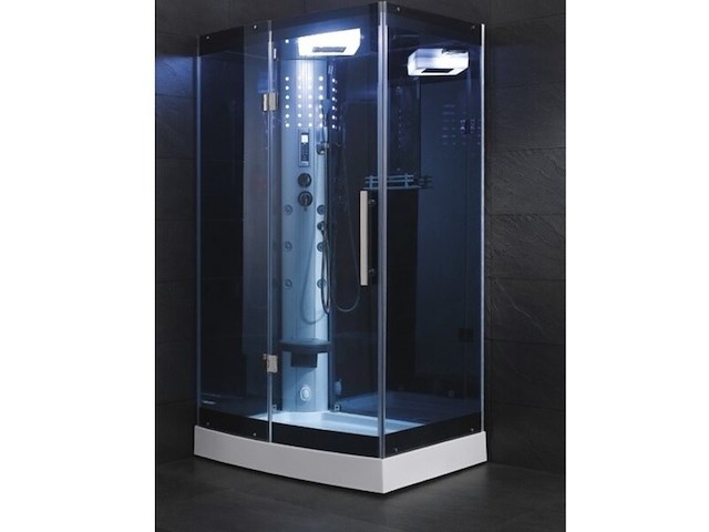 Stoomcabine vonato, met massagejets, zwarte cabine, witte bodemplaat - afbeelding 2 van  3