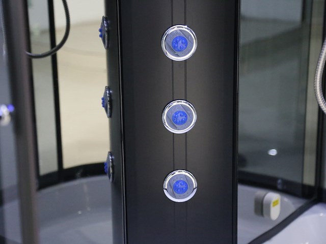 Stoomcabine, vonato, nevada hydroplus, wit bad met zwart frame - afbeelding 7 van  8