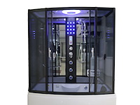 Stoomcabine vonato rectahydro max zwarte cabine, wit bad - afbeelding 1 van  10