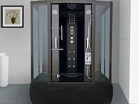 Stoomcabine, vonato, rectaspa hydro, zwarte cabine, wit bad