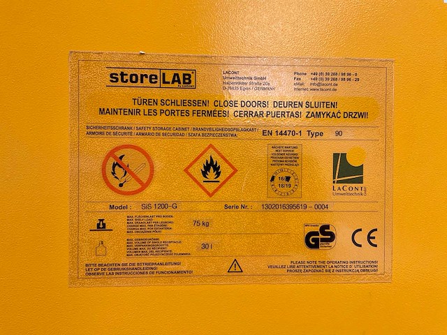Storelab sis 1200-g bioveiligheidskast - afbeelding 3 van  5