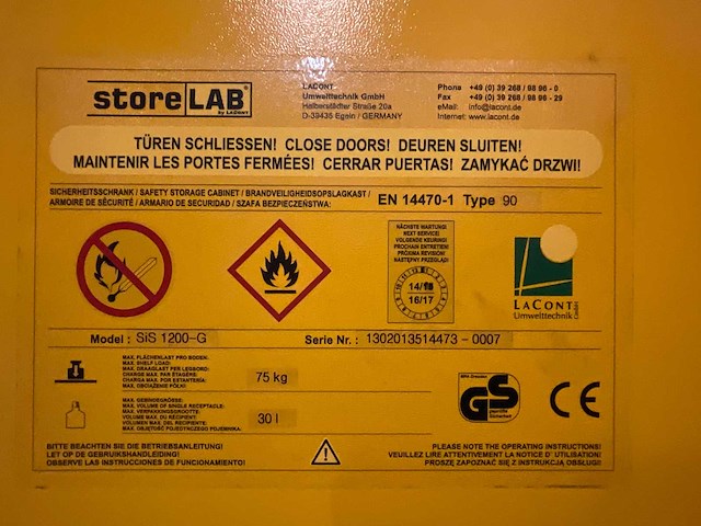 Storelab sis 1200-g bioveiligheidskast - afbeelding 7 van  7