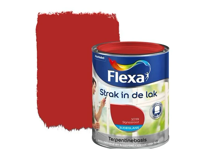 Strak in de lak signaalrood zijdeglans, flexa, signaalrood, 750 ml - afbeelding 1 van  2