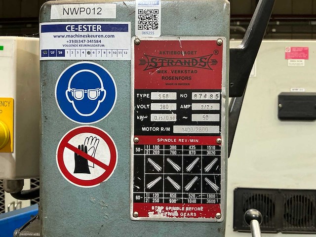 Strands s68 kolomboormachine met taparm - afbeelding 4 van  10