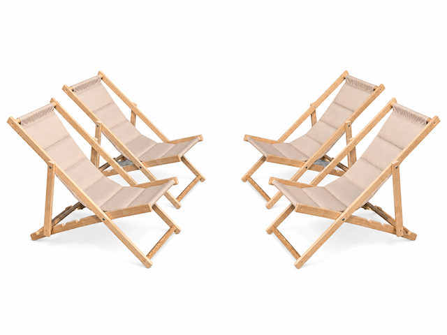 Strandstoel, ligstoel, beige - afbeelding 1 van  3