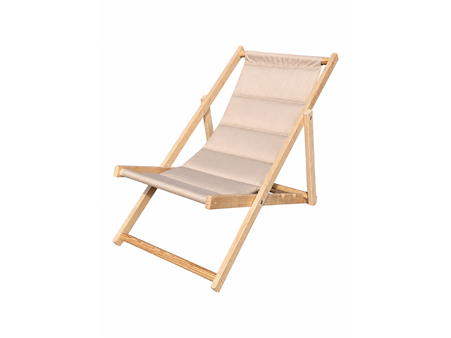 Strandstoel, ligstoel, beige - afbeelding 2 van  3