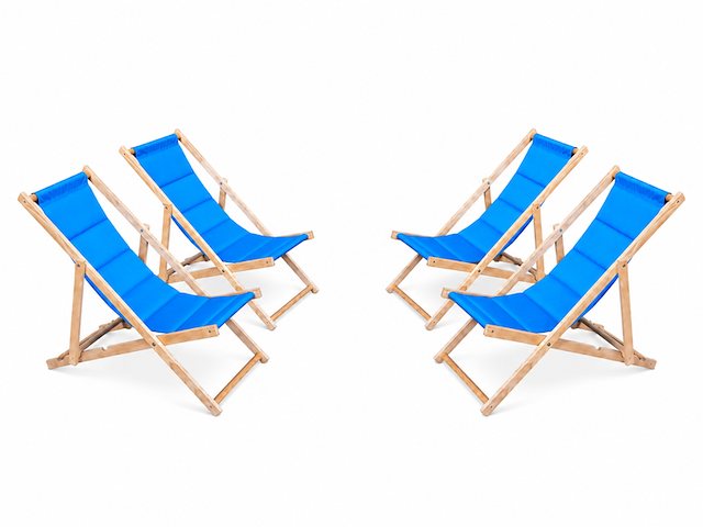 Strandstoel, ligstoel, blauw - afbeelding 1 van  3