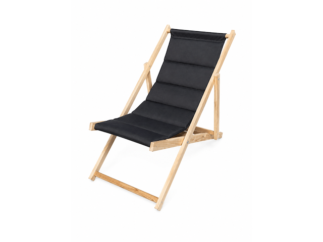 Strandstoel, ligstoel, zwart/donker antraciet - afbeelding 2 van  3