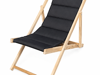 Strandstoel, ligstoel, zwart/donker antraciet - afbeelding 2 van  3