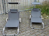 Strandstoelen met zonneklep - 2 stuks - afbeelding 1 van  1