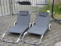 Strandstoelen met zonneklep - 2 stuks - afbeelding 1 van  1