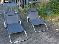 Strandstoelen met zonneklep - 2 stuks - afbeelding 1 van  1