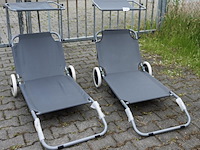 Strandstoelen met zonneklep - 2 stuks - afbeelding 1 van  2