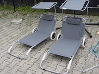 Strandstoelen met zonneklep - 2 stuks - afbeelding 1 van  1