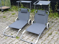 Strandstoelen met zonneklep - 2 stuks - afbeelding 1 van  1