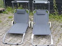 Strandstoelen met zonneklep - 2 stuks - afbeelding 1 van  1