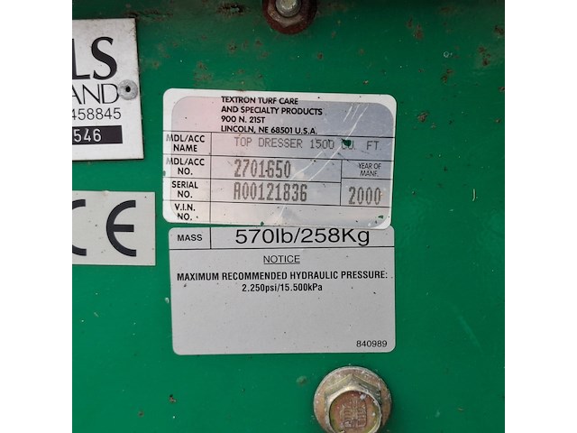 Strooimachine, cushman, td1500 - afbeelding 4 van  13