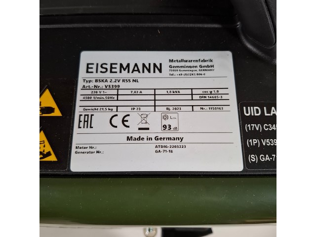 Stroomgenerator, eisemann, bska 2.2v rss nl, 2023 - afbeelding 5 van  11