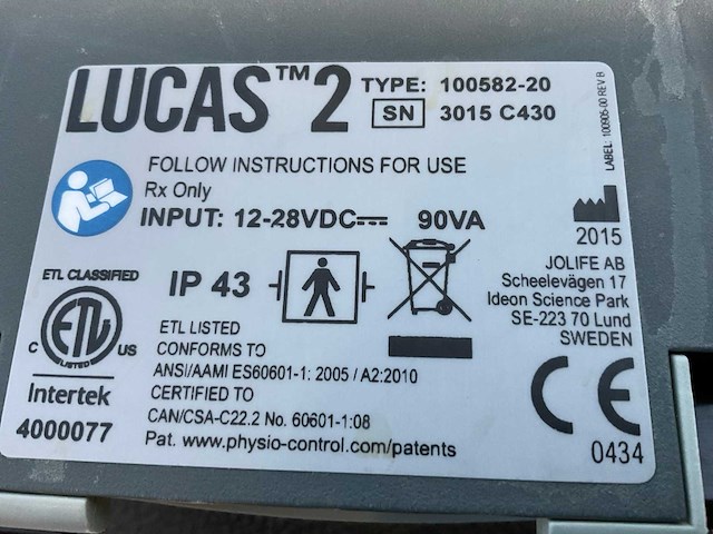 Stryker - lucas 2 thorax compressie apparaat - 2015 - afbeelding 9 van  9