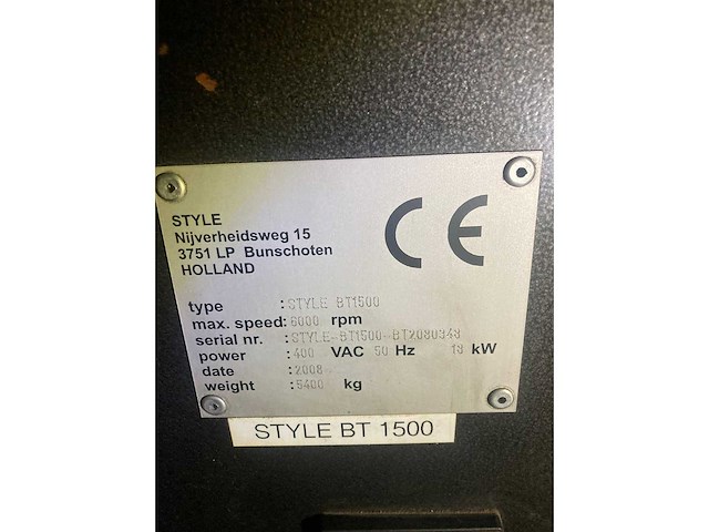 Style - 2008 - bt 1500 - cnc universele bewerkingscentra - afbeelding 6 van  11