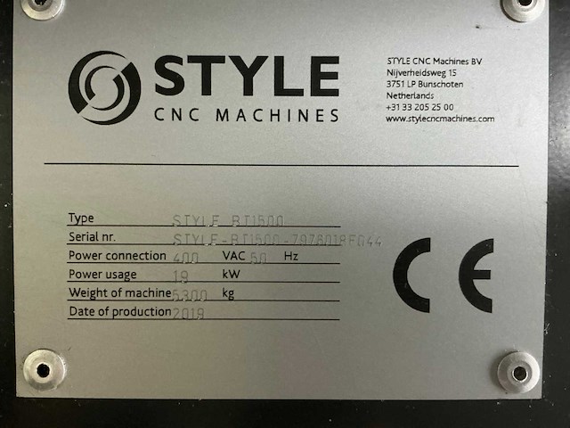 Style - 2019 - bt1500 - verticale machinecentra - afbeelding 5 van  13