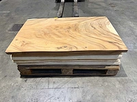 Suar boomstam tafelblad 120 cm. (5x) - afbeelding 2 van  3