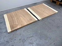 Suar boomstam tafelblad ca 75 x75 cm (2x) - afbeelding 2 van  2