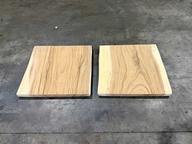 Suar boomstam tafelblad ca 75x75 (2x) - afbeelding 1 van  2