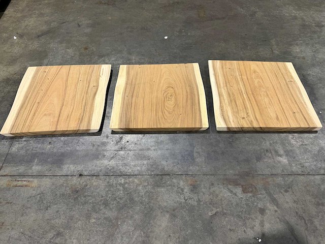 Suar boomstam tafelblad ca 75x75 (3x) - afbeelding 2 van  2
