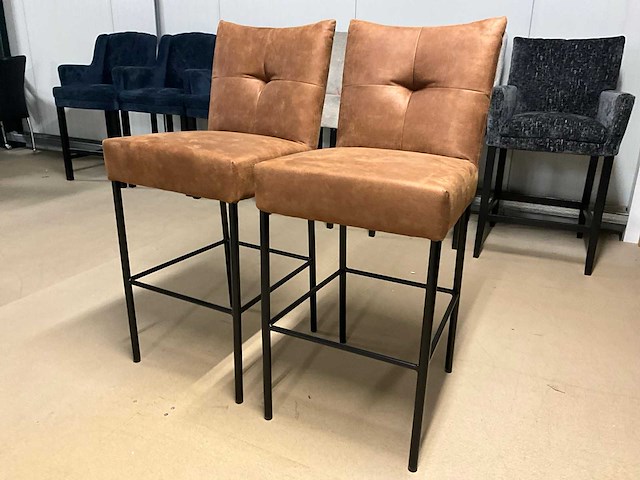 Suede barstoel (2x) - afbeelding 1 van  11
