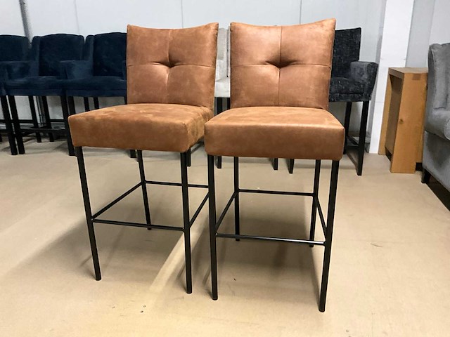 Suede barstoel (2x) - afbeelding 5 van  11