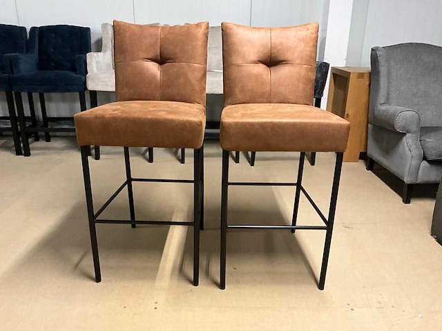 Suede barstoel (2x) - afbeelding 6 van  11