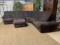 Suede hoekbank met hocker - afbeelding 11 van  14