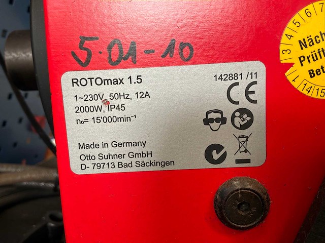 Suhner rotomax 1.5 stationaire ontbraam-/slijpmachine - afbeelding 4 van  4